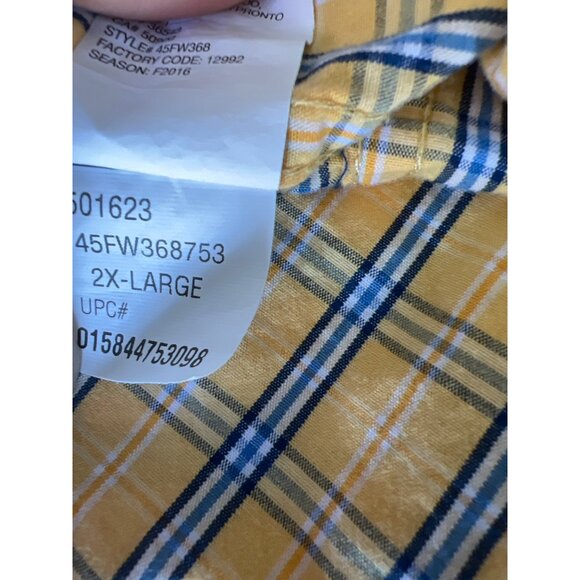 Izod Plaid Button Front Casual Shirt Mens 2XL - Picture 7 of 8